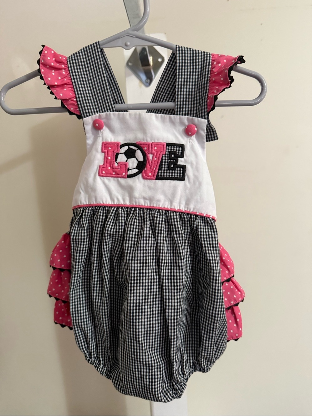 Stella Belly Love Soccer Ruffle Butt Romper